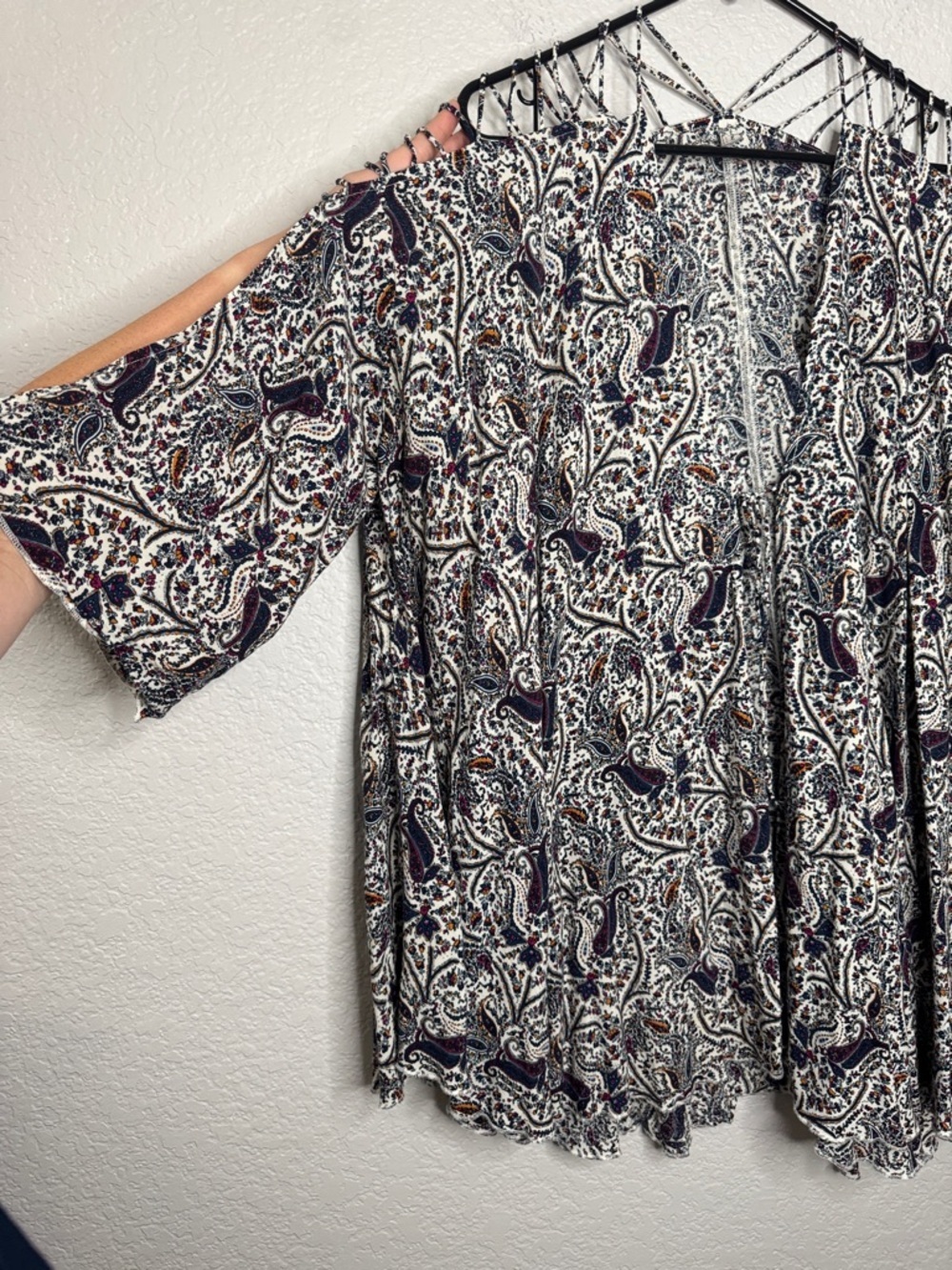 Free People Strappy Cold Shoulder Blouse Swim Cover Up Medium - Picture 3 of 7